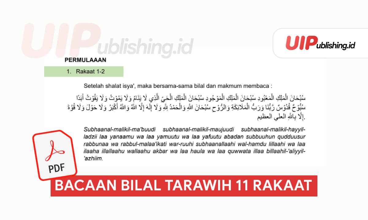 Bacaan Bilal Tarawih 11 Rakaat